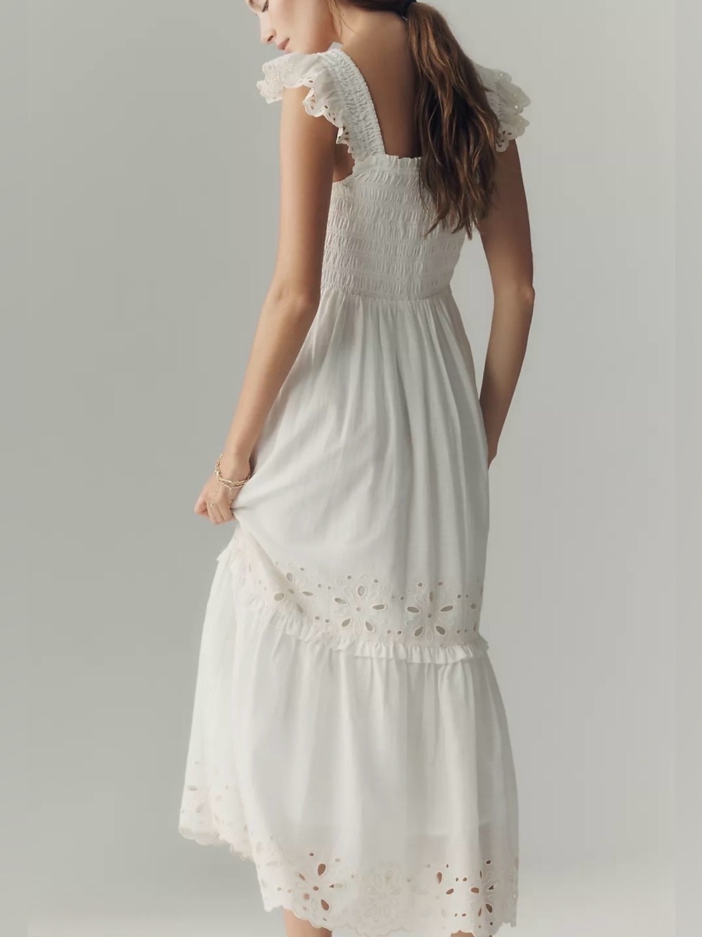 Anthropologie Peregrine Eyelet Midi Dress - Picture 2 of 6